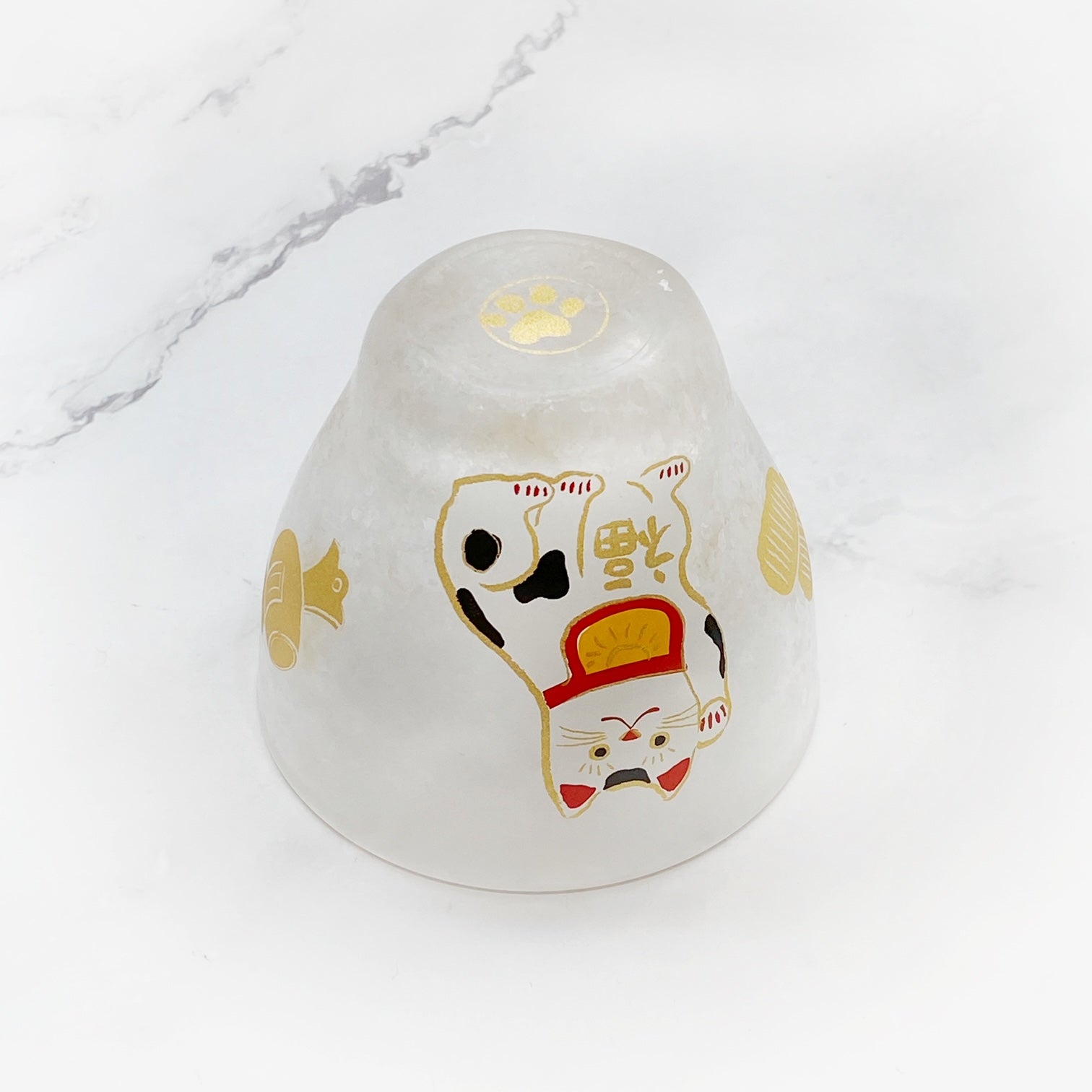 Aderia Beckon Cat Mt. Fuji Sake Cup - Beckon Cat